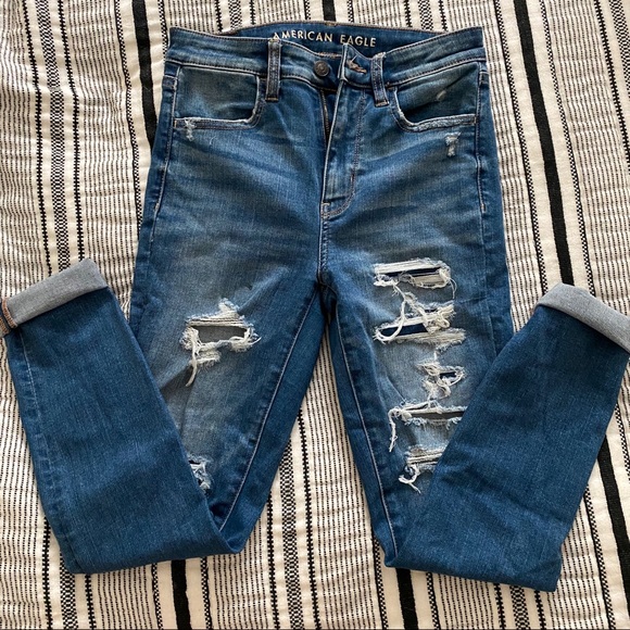 American Eagle Outfitters Denim - American Eagle stretch high rise crop